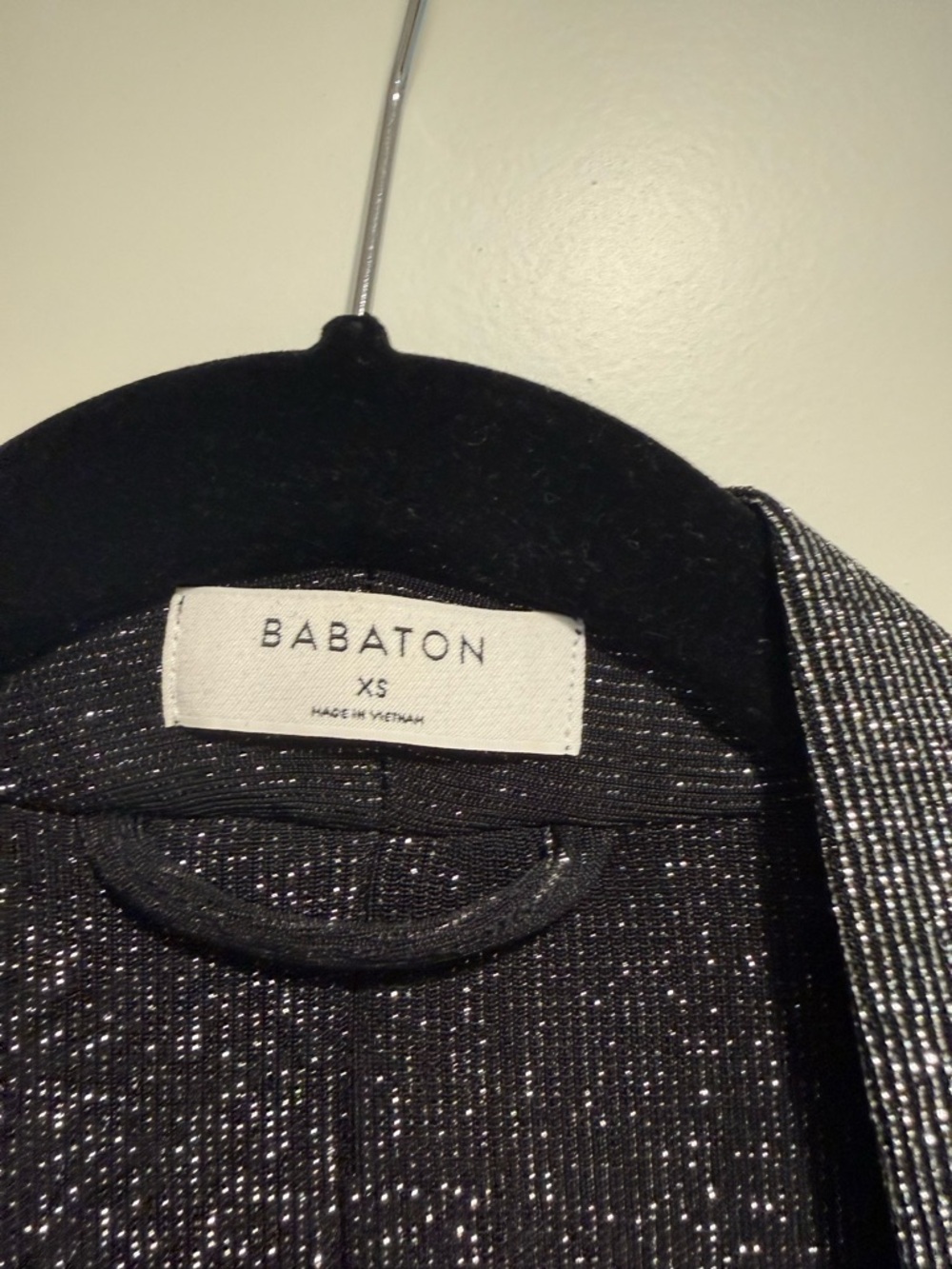 Babaton Black Knit Top with Silver Sparkle